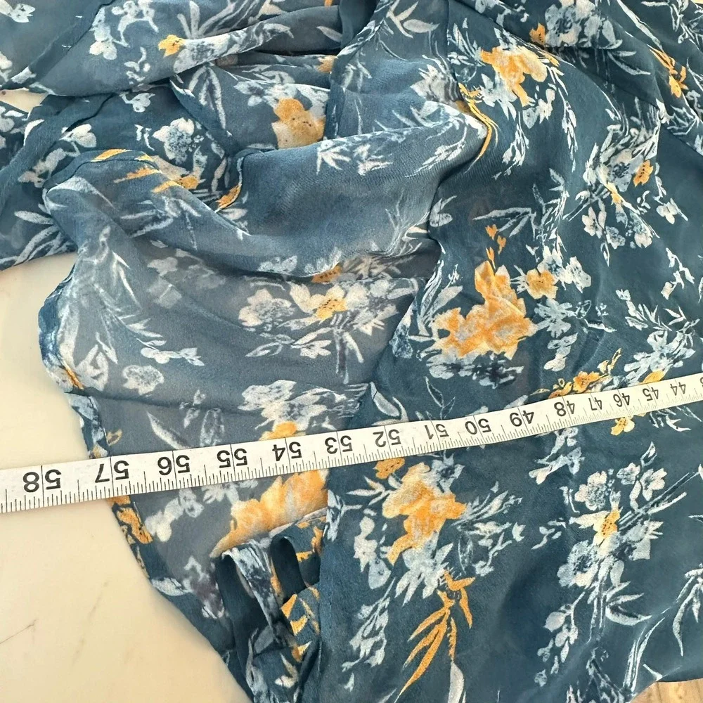 SUNDANCE On The Breeze Floral‎ Maxi Dress Womans 6 Blue Boho Summer